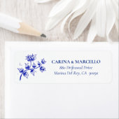Bougainvillea Blue Wedding Return Address (Insitu)