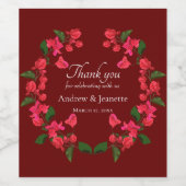 Bougainvillea Blume Hochzeit Weinflaschen Labels Weinetikett (Einzelnes Label)