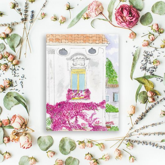 Bougainvillea Blume in Positano, Italien Postkarte