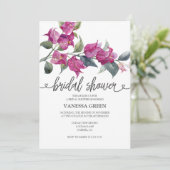 Bougainvillea Bridal Shower Invitation 2 QR Codes Einladung (Stehend Vorderseite)
