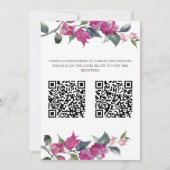 Bougainvillea Bridal Shower Invitation 2 QR Codes Einladung (Rückseite)