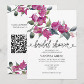 Bougainvillea Bridal Shower Invitation 2 QR Codes Einladung (Vorne/Hinten)