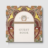 Bougainvillea Burgundy Burnt Orange Gold Wedding Gästebuch (Vorderseite)