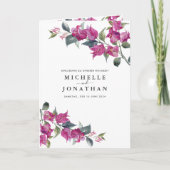 Bougainvillea Burgundy Floral German Wedding Einladung (Vorderseite)