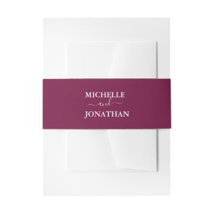 Bougainvillea Burgundy Wedding Invitation Belly B Einladungsbanderole