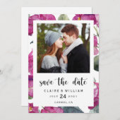 Bougainvillea Floral Foto Save the Date Karte (Vorne/Hinten)