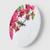 Bougainvillea Floral Griechische Insel am Mittelme Große Wanduhr (Winkel)