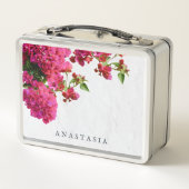 Bougainvillea Floral Griechische Insel am Mittelme Metall Brotdose (Rückseite)