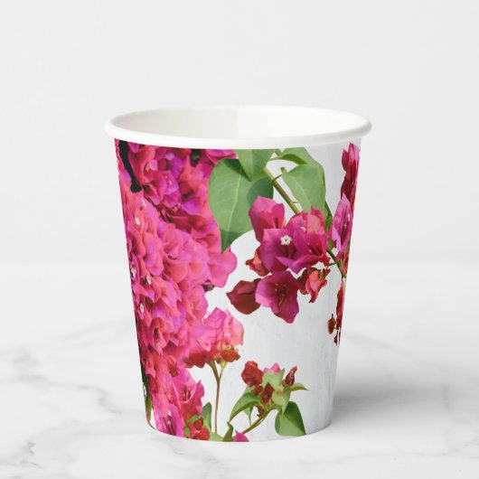 Bougainvillea Floral Griechische Insel am Mittelme Pappbecher (Links)