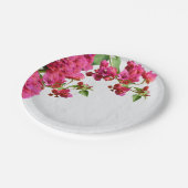 Bougainvillea Floral Griechische Insel am Mittelme Pappteller (Schrägansicht)