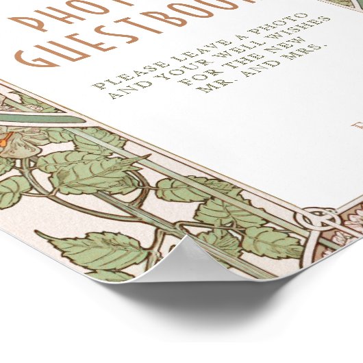 Bougainvillea Foto Gästebuch Signieren Vintag (Ecke)