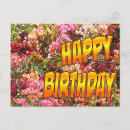 Bougainvillea Geburtstag Postcard Orange Postkarte