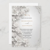 Bougainvillea Green Gold Wedding Art Nouveau Mucha Einladung (Vorne/Hinten)