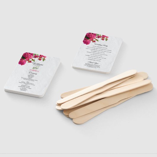 Bougainvillea Griechisch Island Wedding Program Fächer (Non-assembled)