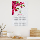 Bougainvillea Griechische Insel Hochzeitskarte Poster (Küche)