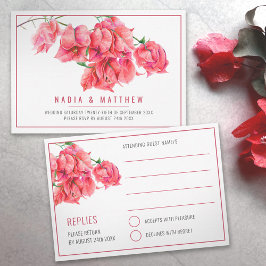 Bougainvillea Hochzeit in Rosa RSVP Karte