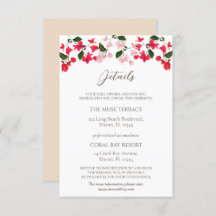 Bougainvillea Hochzeitsstichtenkarte