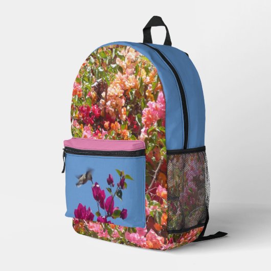 Bougainvillea & Hummingbird All-O Print Rucksack (Rückseitige Ecke Rechts)