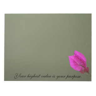 Bougainvillea Inspirierendes Zweckzitat Notizblock