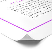 Bougainvillea lila Hochzeit 16 Tischkarten Poster (Ecke)