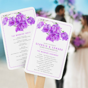 Bougainvillea lila Hochzeitsprogramm Fächer