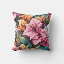 Bougainvillea, lila und grün kissen