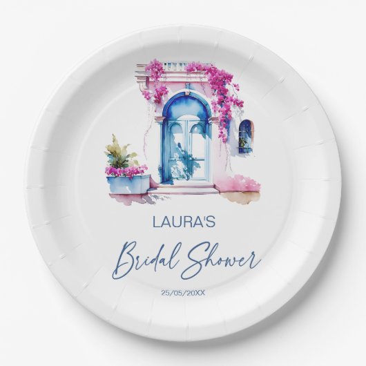 Bougainvillea mediterranes Brautparty Pappteller (Vorderseite)