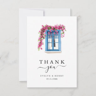 Bougainvillea-Minimalist-Zielhochzeit Dankeskarte