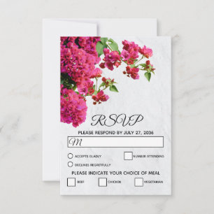 Bougainvillea Mittelmeer Griechische Insel Wedding RSVP Karte