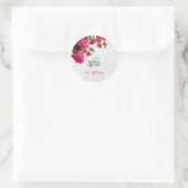 Bougainvillea Mittelmeer Griechische Insel Wedding Runder Aufkleber (Tasche)