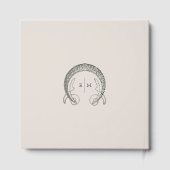 Bougainvillea Navy Blue Gold Wedding Art Nouveau Gästebuch (Rückseite)