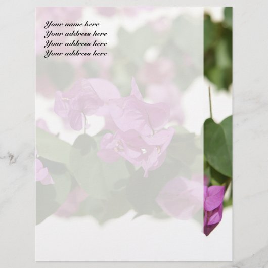 Bougainvillea Personalisiert Letterhead Briefbogen (Vorderseite)