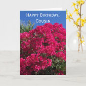 Bougainvillea Personalisierter Cousin Geburtstag Karte (Gelbe Blume)