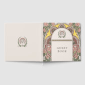 Bougainvillea Pink Green Gold Wedding Gästebuch (Voll)