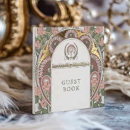 Bougainvillea Pink Green Gold Wedding Gästebuch