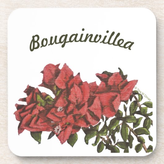 Bougainvillea Plastic Untersetzer (Vorderseite)