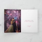 Bougainvillea rosa Aquarellfarben Hochzeit danke Karte (Innenseite)