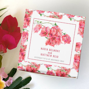 Bougainvillea rote Aquarell-Botanik-Hochzeitskunst Geschenkschachtel