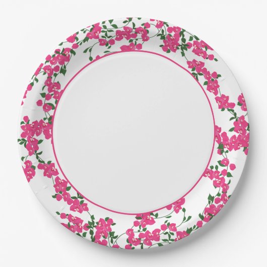 Bougainvillea Santorini, griechisch/spanisch Pappteller (Vorderseite)