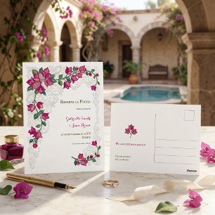 Bougainvillea Spitze Art Nouveau Datum reservieren Postkarte
