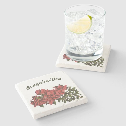 Bougainvillea Stone Untersetzer (Seitenansicht)