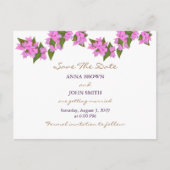 Bougainvillea Tropical Ankündigung Datum freihalte Postkarte (Vorderseite)