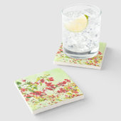 Bougainvillea Tropical Art Blume Steinuntersetzer (Seitenansicht)