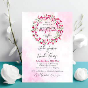 Bougainvillea Tropical Forest Hochzeitsempfang Einladung