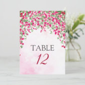 Bougainvillea Tropical Forest Wedding Table Number Einladung (Stehend Vorderseite)