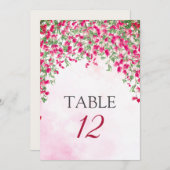 Bougainvillea Tropical Forest Wedding Table Number Einladung (Vorne/Hinten)