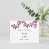 Bougainvillea Tropical Wedding Danke Postcard Einladungspostkarte (Stehend Vorderseite)