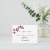 Bougainvillea Tropical Wedding Reception Card Begleitkarte (Stehend Vorderseite)