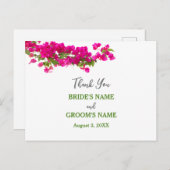 Bougainvillea tropische grüne Fuchsia Dank Postkarte (Vorne/Hinten)