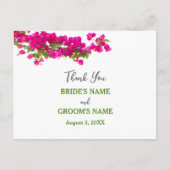 Bougainvillea tropische grüne Fuchsia Dank Postkarte (Vorderseite)
